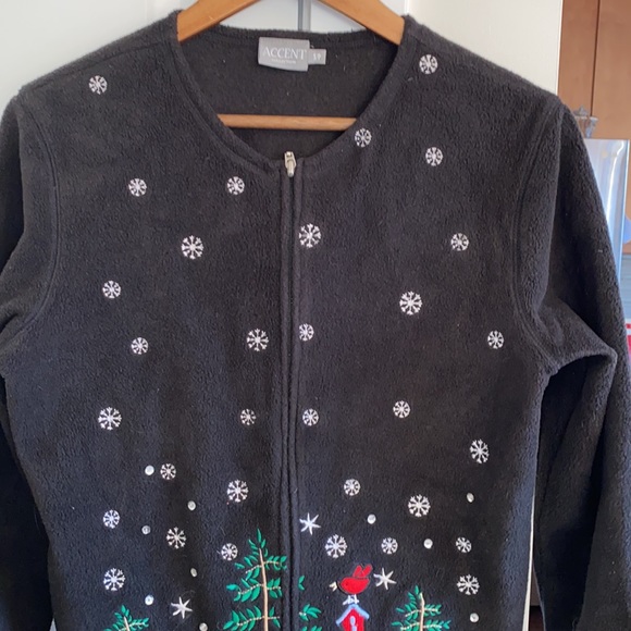 Vintage Fleece Winter Scene Jacket - Picture 3 of 8